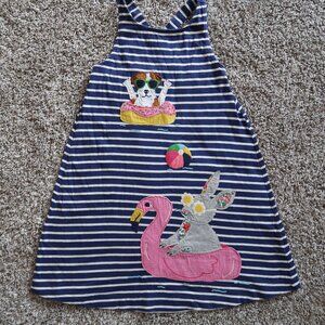 Mini Boden Dress Size 8-9 Swim Coverup Stripe Applique